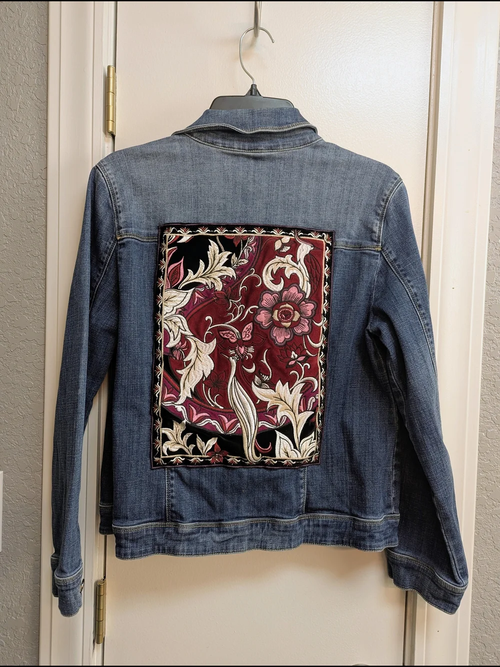 Chicos Women's Jean Jacket with Velvet Patch - Picture 1 of 4